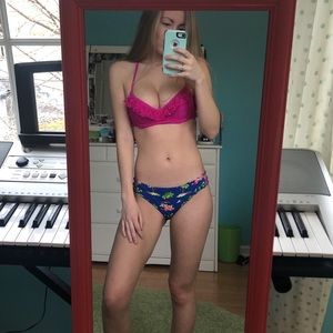 Hollister Hot Pink Ruffle Bikini Set